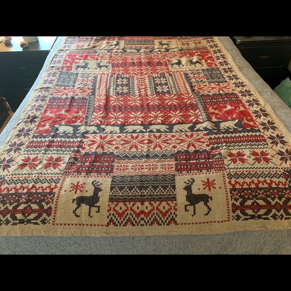 Twin size linen blanket